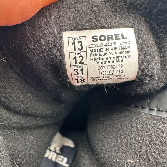 SOREL EXPLORER WATERPROOF LACE-UP INSULATED BOOTS IN INDIA INK NWT KIDS SIZE 13 - Picture 11 of 12